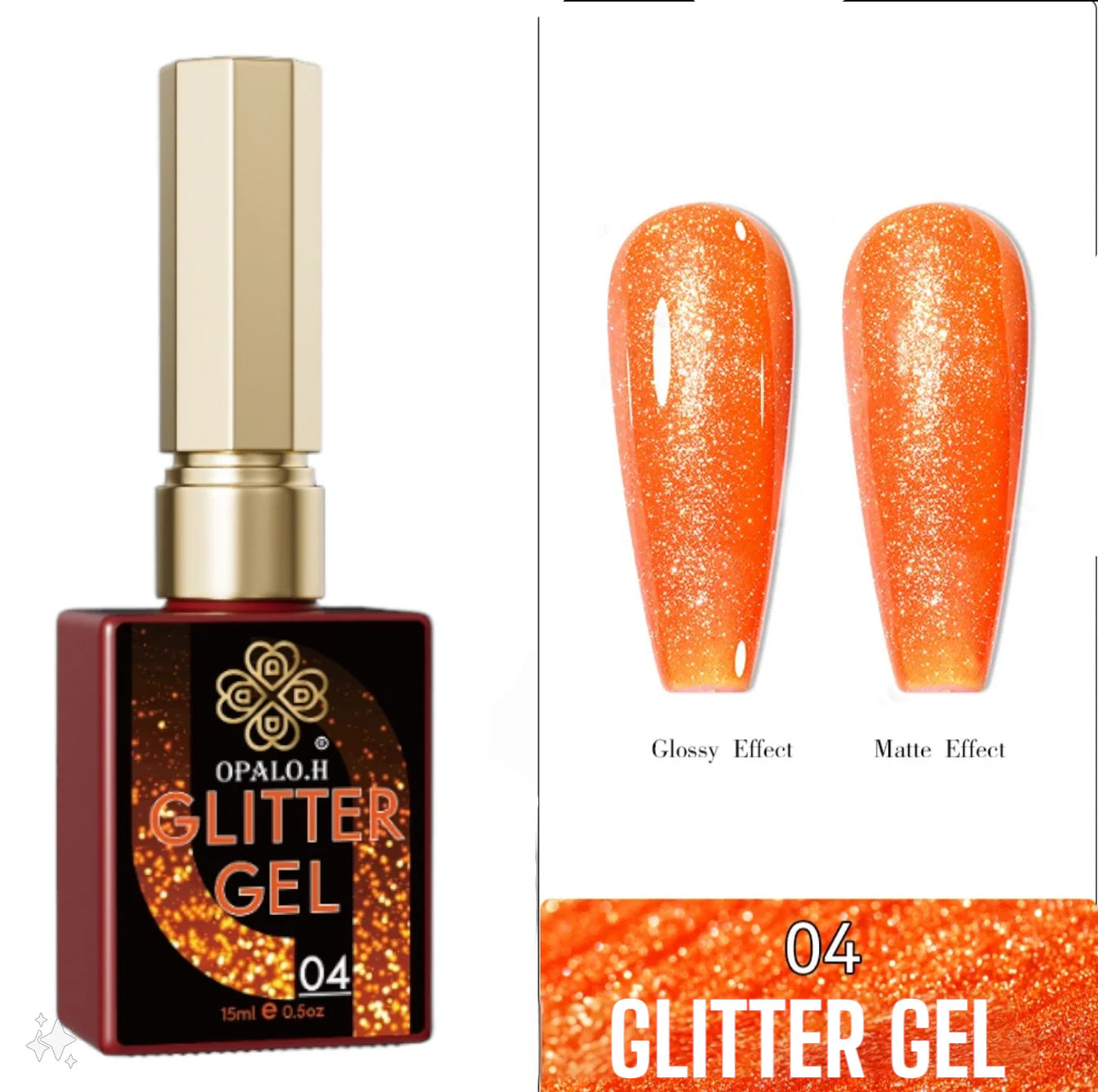 Glitter Gel Shelac Opalo.H 15ml