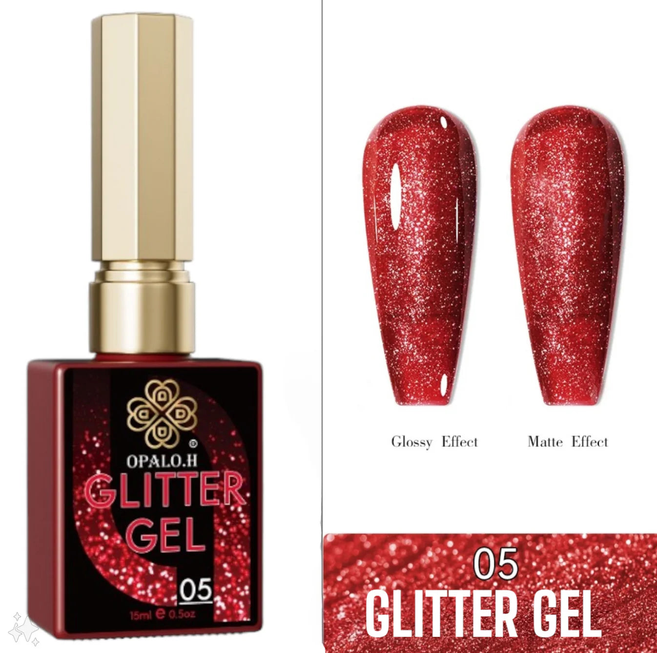 Glitter Gel Shelac Opalo.H 15ml