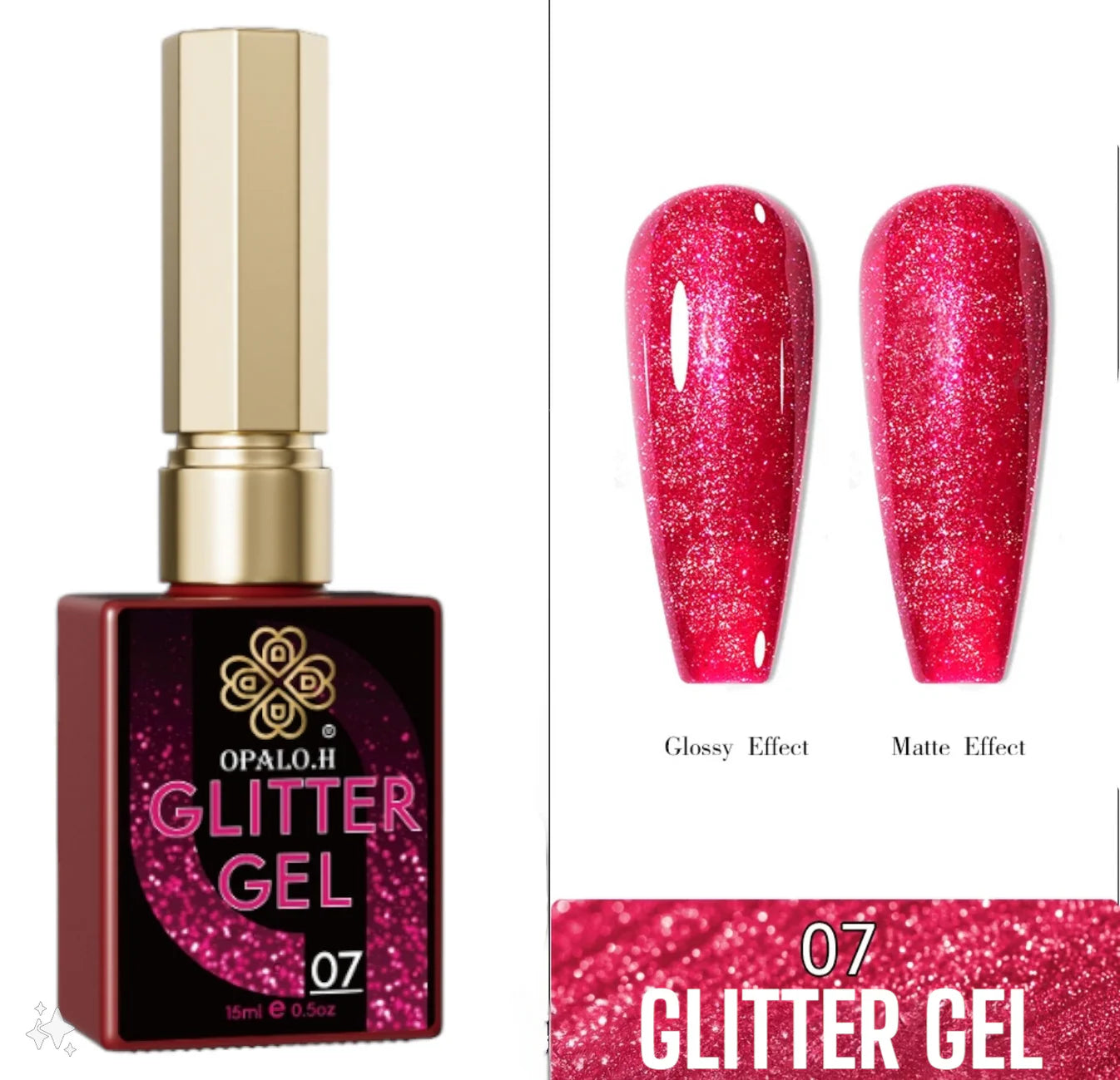 Glitter Gel Shelac Opalo.H 15ml