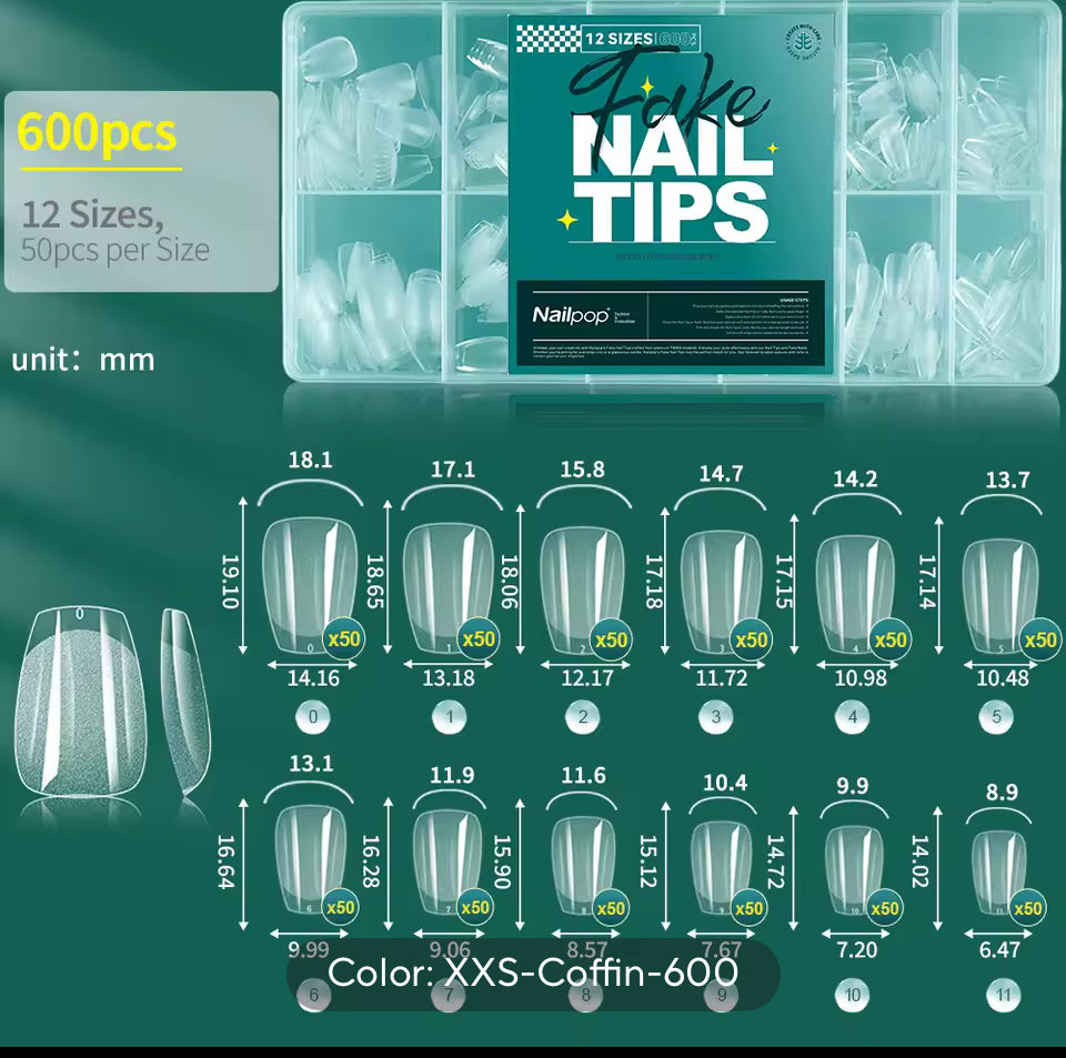 Tips Gel X.  NailPop. 600 pcs