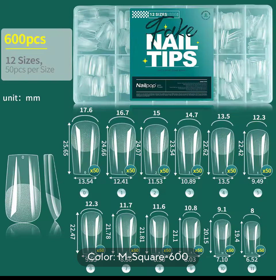 Tips Gel X.  NailPop. 600 pcs
