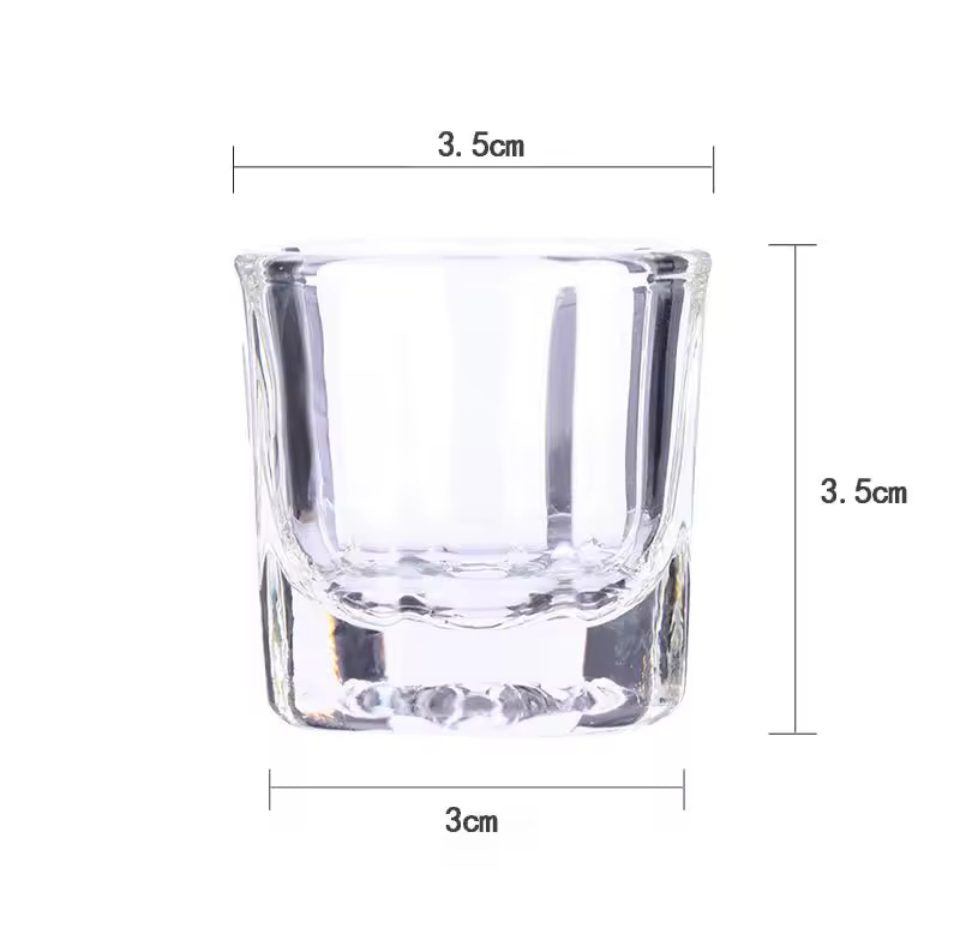 Mini Vaso de Cristal para Líquido Acrílico
