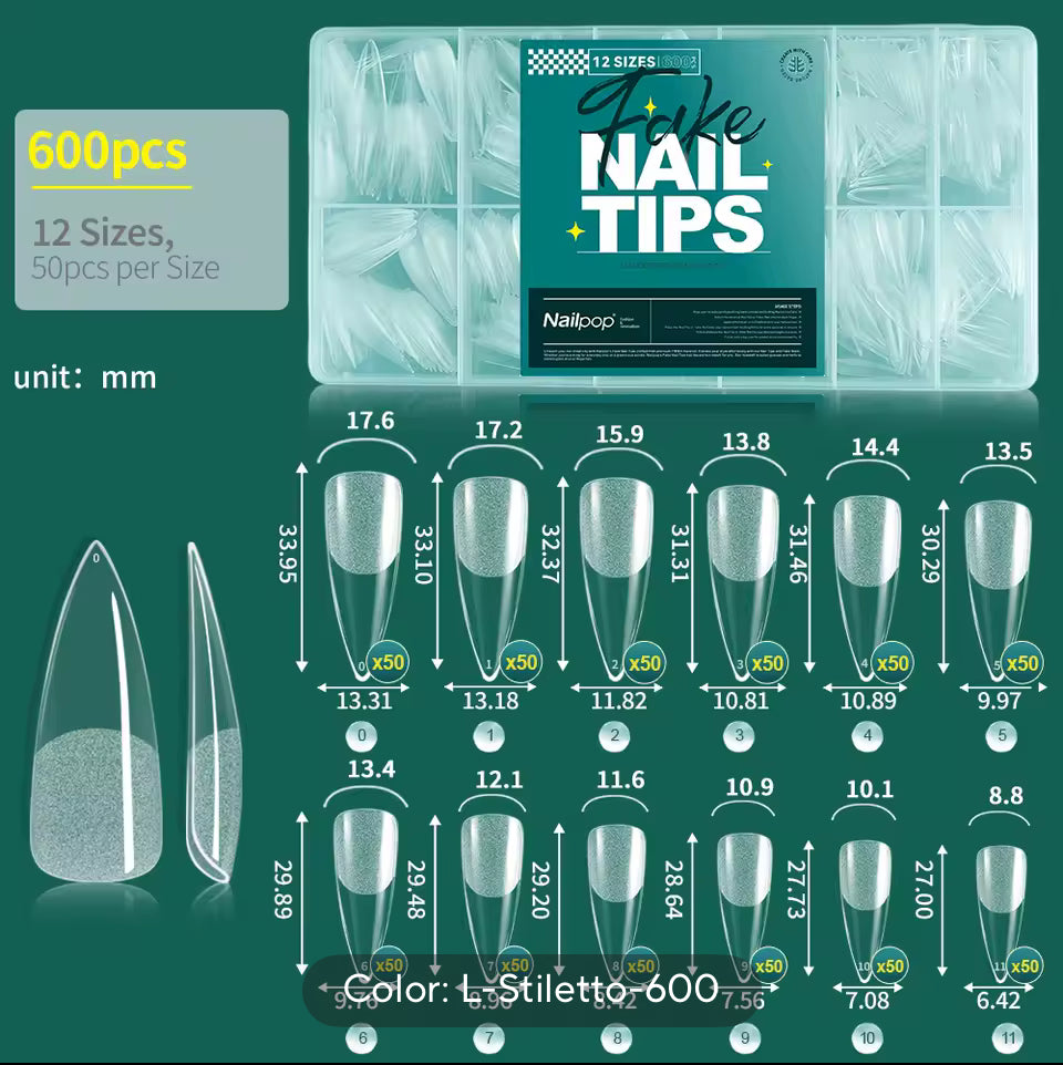 Tips Gel X.  NailPop. 600 pcs
